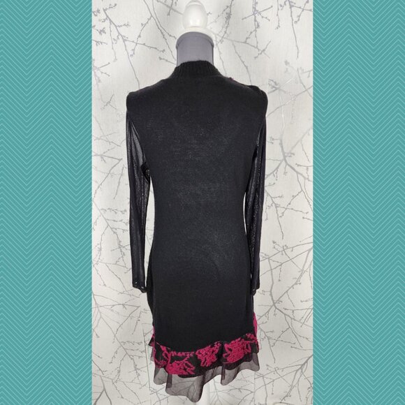 Carlopik Artsy Eclectic Wool Blend Knit Mixed Media Midi Dress - Picture 4 of 5